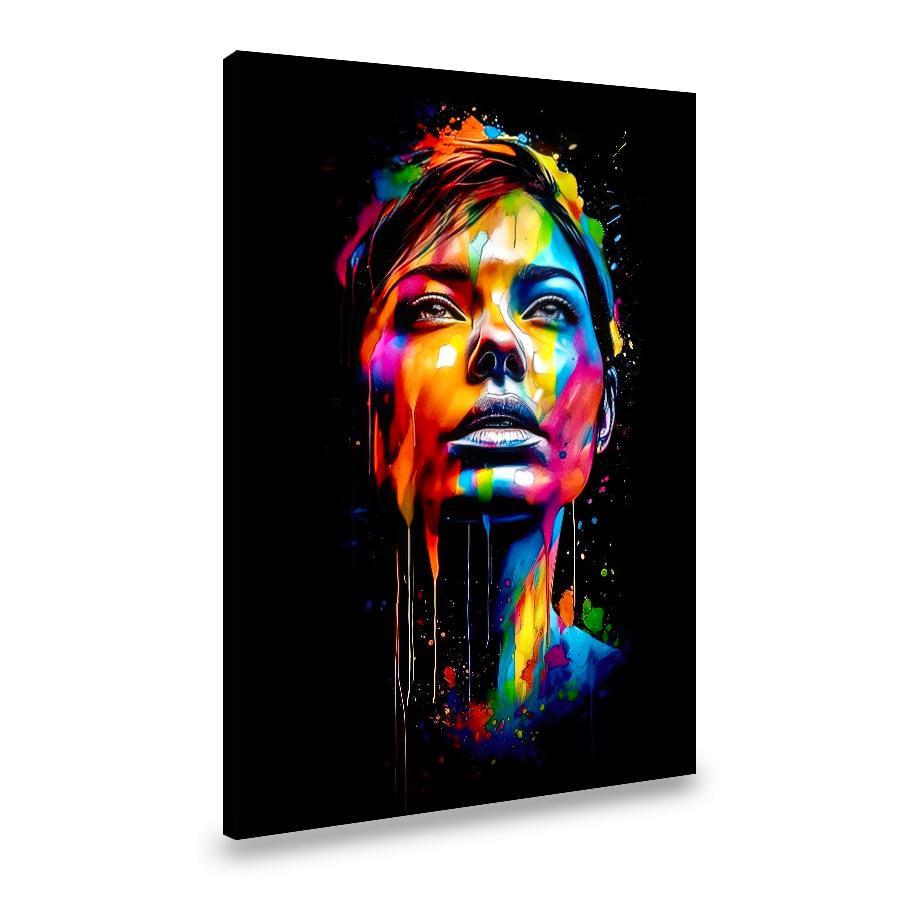 Картина на холсте Лицо девушки в ярких красках 80x54 см (93VP_L)