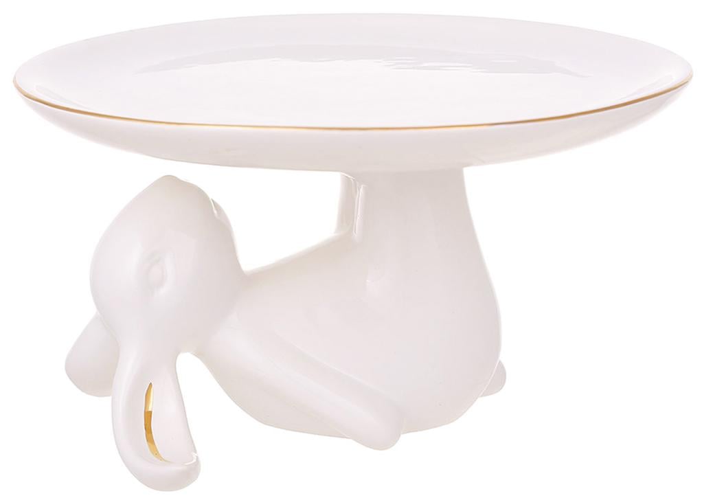 Блюдо на подставке BonaDi Кролик Акробат с золотом 20,5 см (304-051)