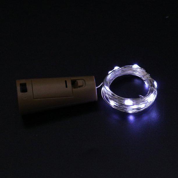 Светодиодная гирлянда пробка Капли росы на 20 Led 2 м на батарейках Белый