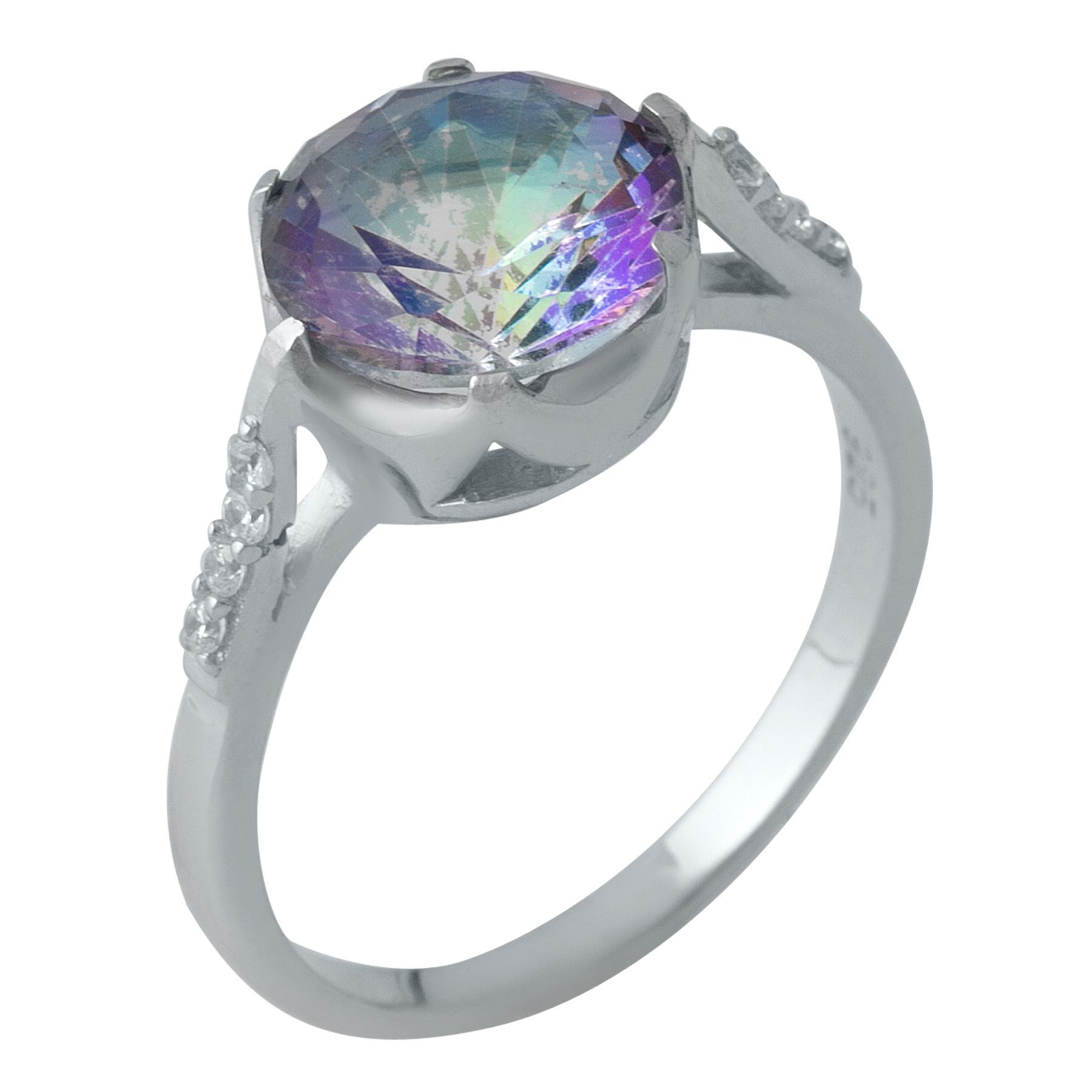 Кольцо серебряное с мистик топазом 2,75 ct 4,04 г р. 18,5 (1988336)