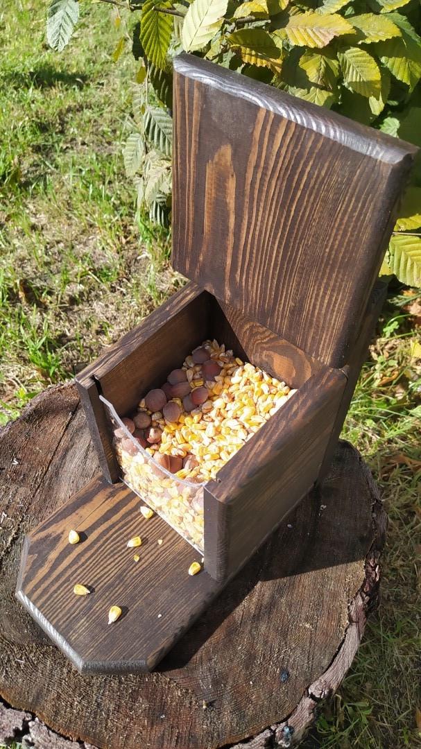 Кормушка для белок Сюрприз из древесины Эбеновое дерево 27х25х16 см - фото 4 Кормушка для белок Сюрприз из древесины Эбеновое дерево 27х25х16 см - фото 4