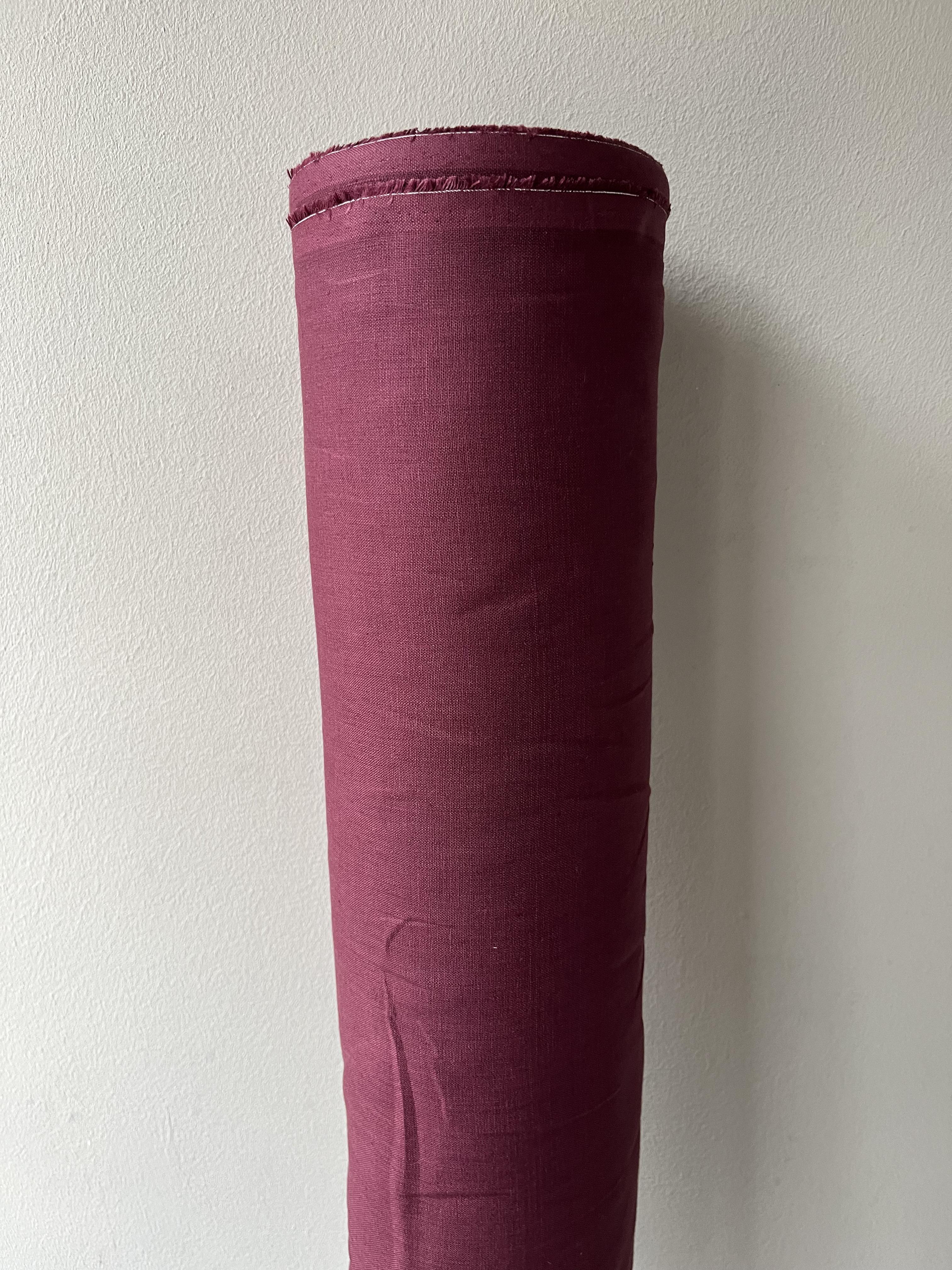 Ткань рубашечно-платьевая льняная Linen Plus 148 см 1283 Бордовый - фото 5