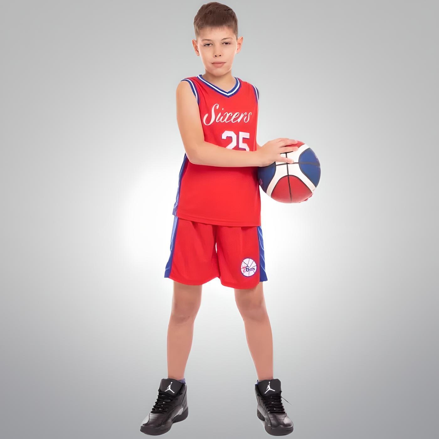 Форма баскетбольна дитяча Lion NBA SIXERS SIMMONS 25 2XL на 14-16 років 165-168 см Червоний (CO-2273-2XL) - фото 4