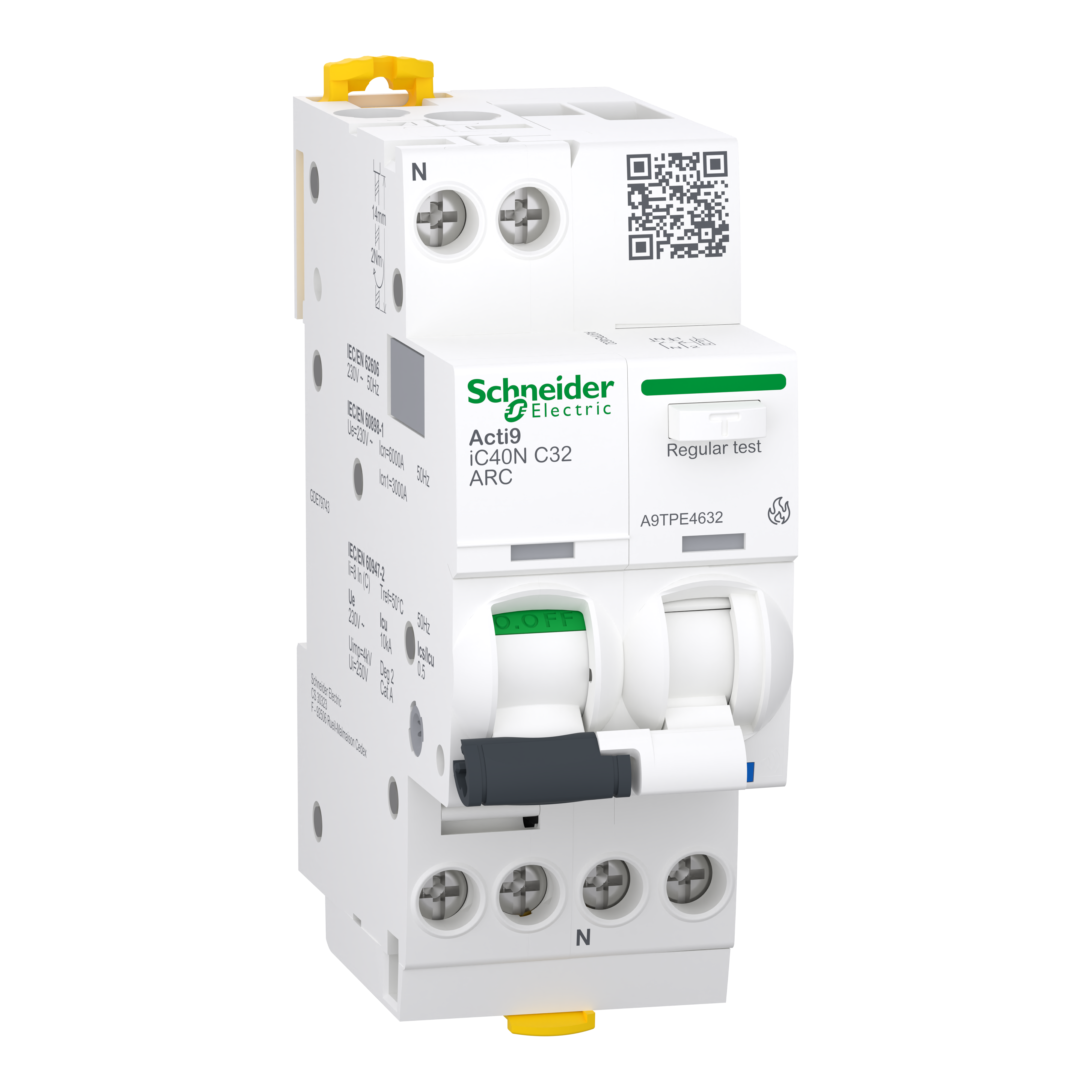 Устройство защиты от дугового пробоя Schneider Electric iC40N ARC 1P+N 32A 6кА C (A9TPE4632)