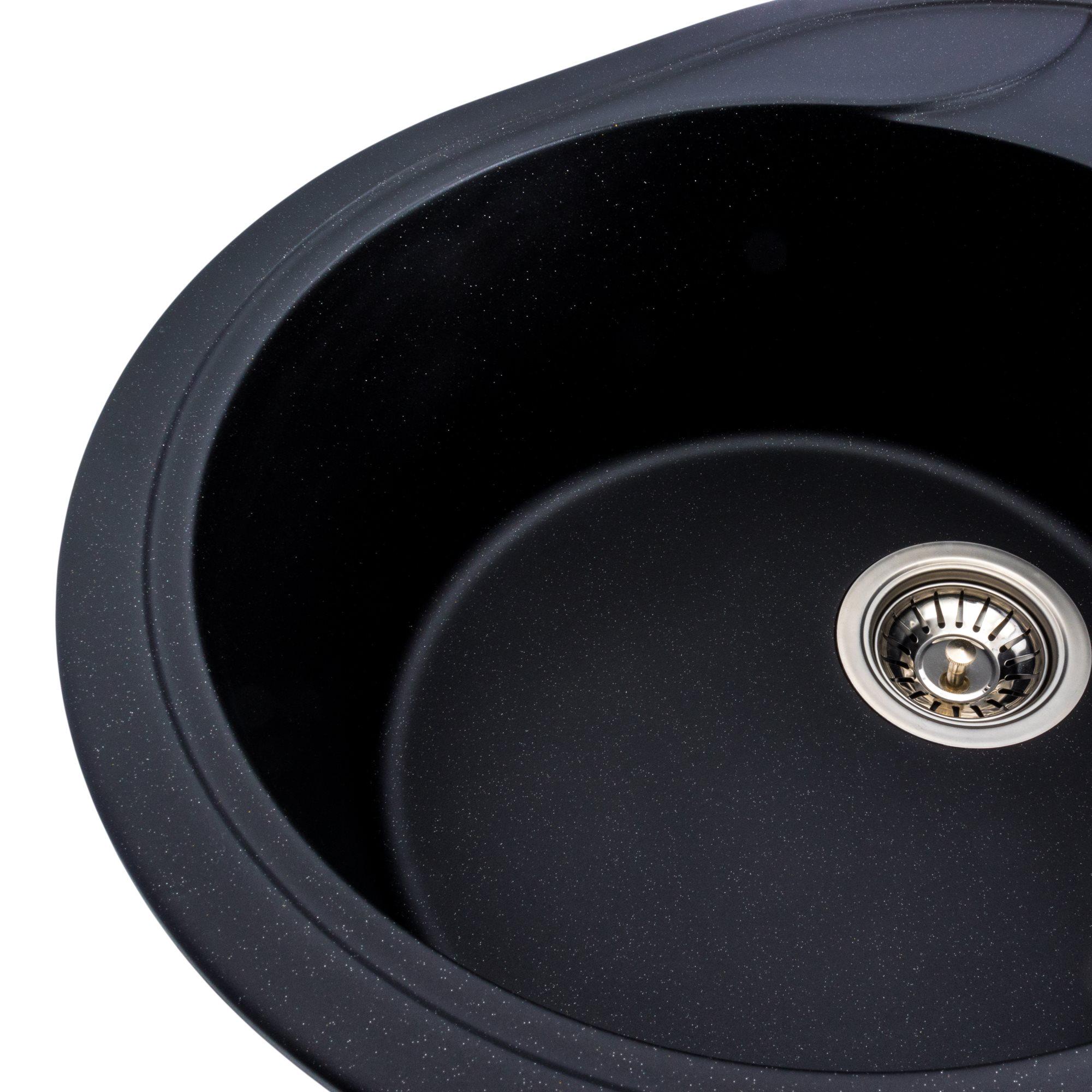 Мийка гранітна для кухні Platinum 5847 ONYX матова Чорний металік - фото 4 Мийка гранітна для кухні Platinum 5847 ONYX матова Чорний металік - фото 4