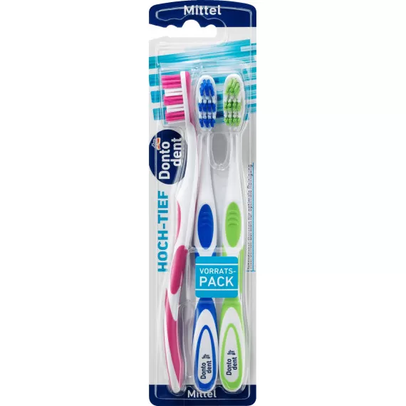 Зубная щетка Dontodent средней жесткости 3 шт. (00-00000389)