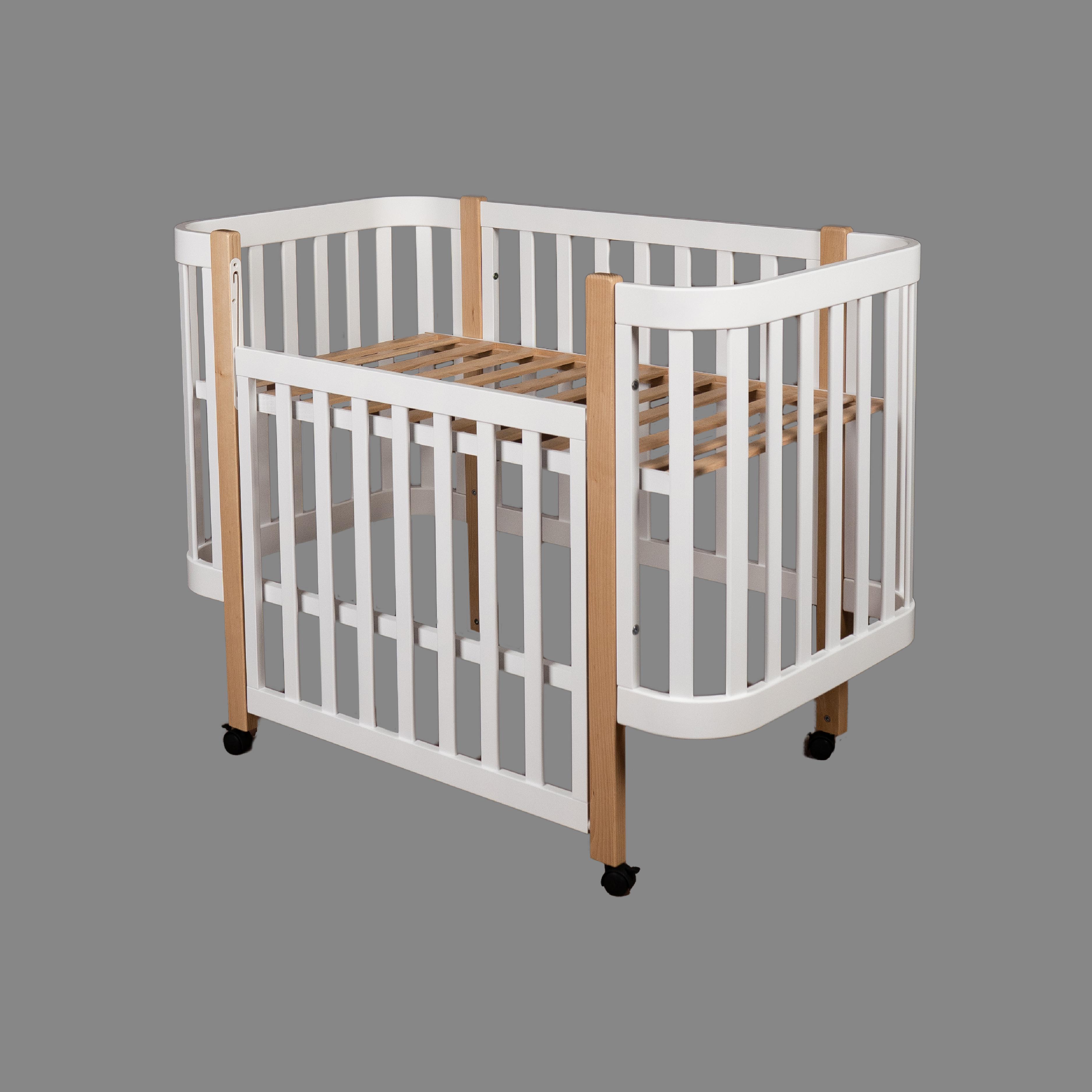 Детская кроватка Dominanta Милано с опускной боковиной Белый с натуральным (ЛД 7 БН_02) - фото 5 Детская кроватка Dominanta Милано с опускной боковиной Белый с натуральным (ЛД 7 БН_02) - фото 5