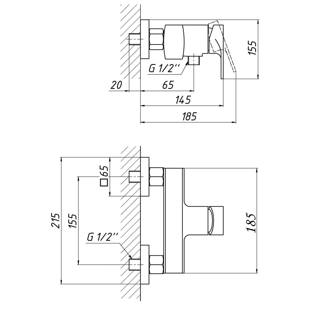 Змішувач для душу Qtap Vlasta 4028102C (SD00042235) - фото 2