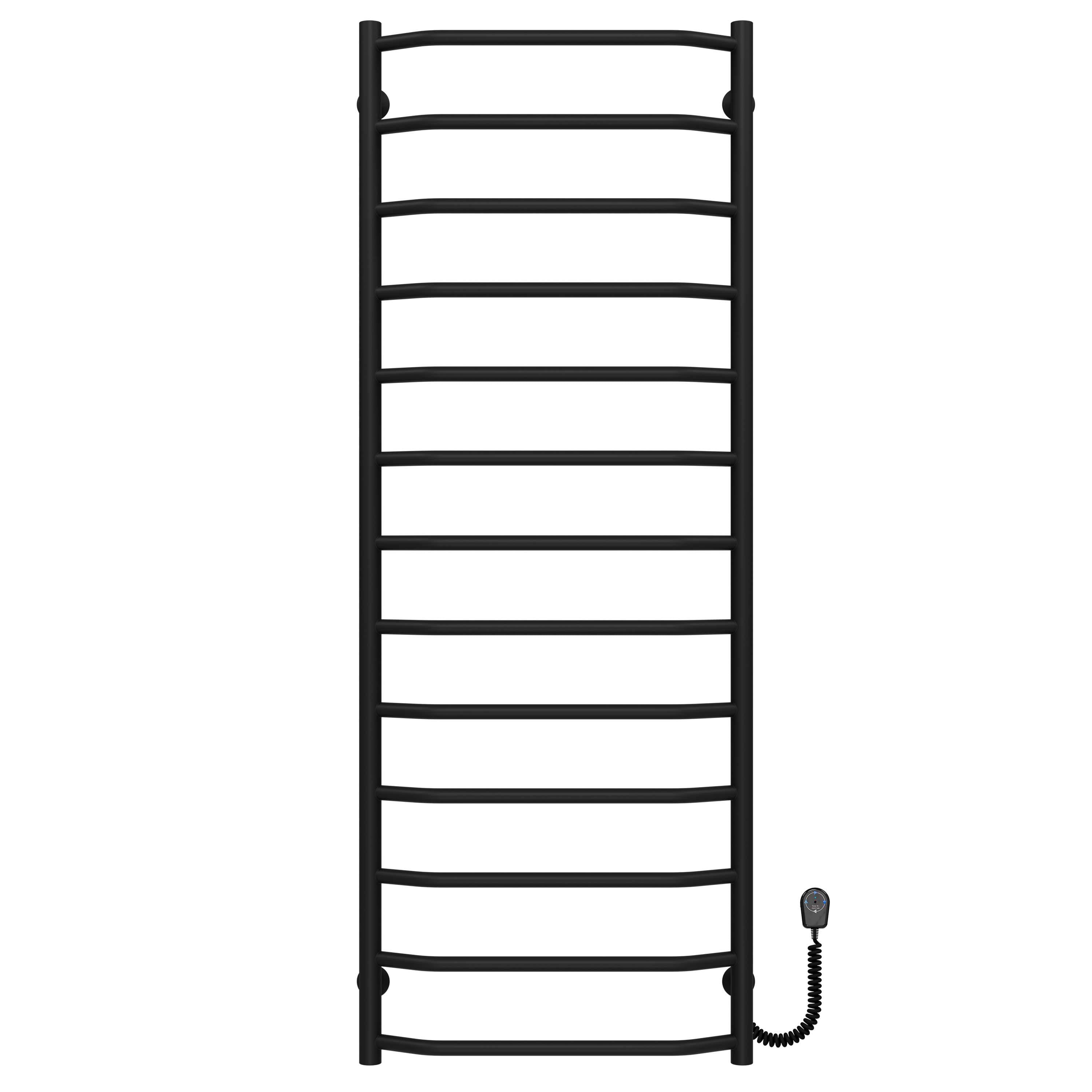 Полотенцесушитель электрический Deffi Трапеция П13 EF16 правое подключение нержавеющая сталь 500х1400 мм Черный (C.TR.140.50.13.EBR5)