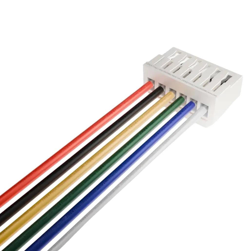 Кабель ПВХ 28AWG 100 мм с разъемом JST GH1.25 Male с защелкой 6P (GH1.25_100_6P)