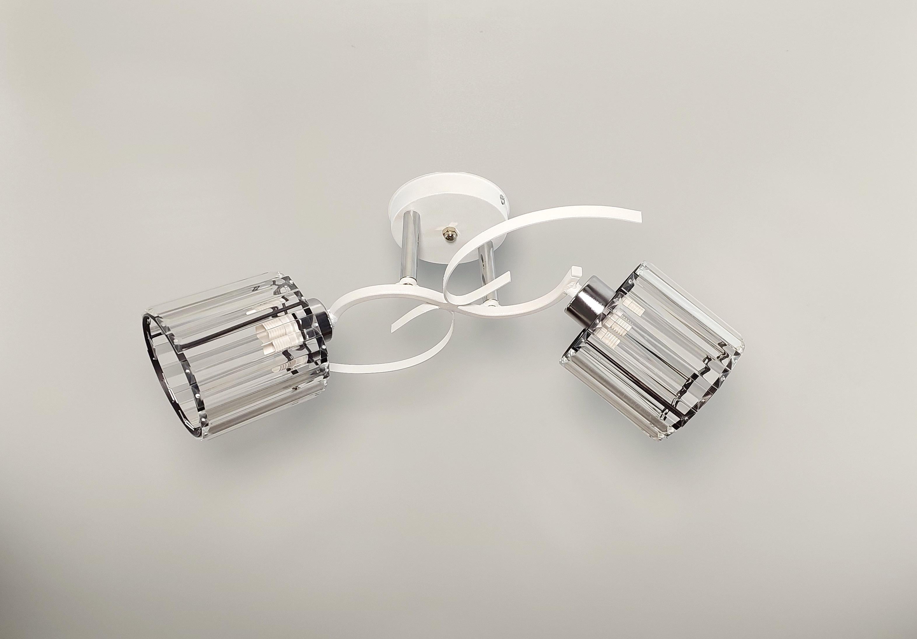 Потолочная люстра 3223/2 на 2 плафона металлическая Белый (20204263)