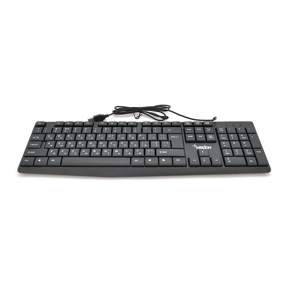 Клавіатура USB Merlion KB-ALFA довжина кабелю 135 см Eng/Укр/Рус 104к 460х158х33 мм Black (37630)