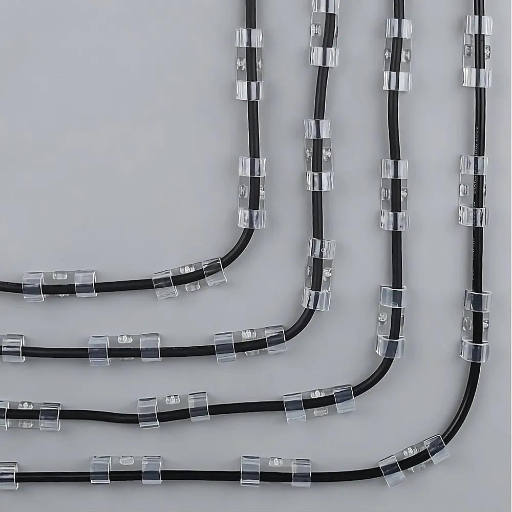 Держатель для проводов/кабеля/гирлянд на клейкой основе 20 шт. Прозрачный - фото 4