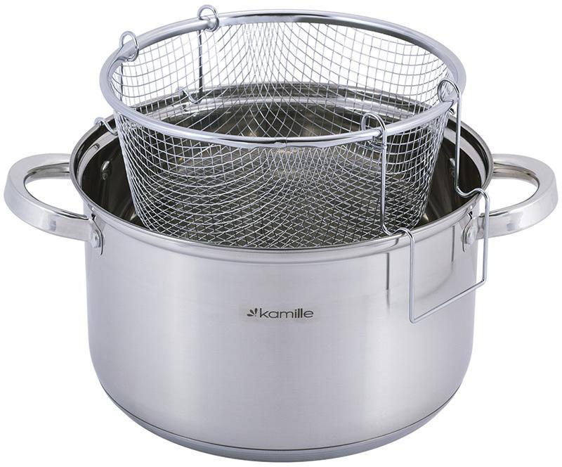 Кастрюля Kamille Mystery с дуршлагом-пароваркой 6,5 л