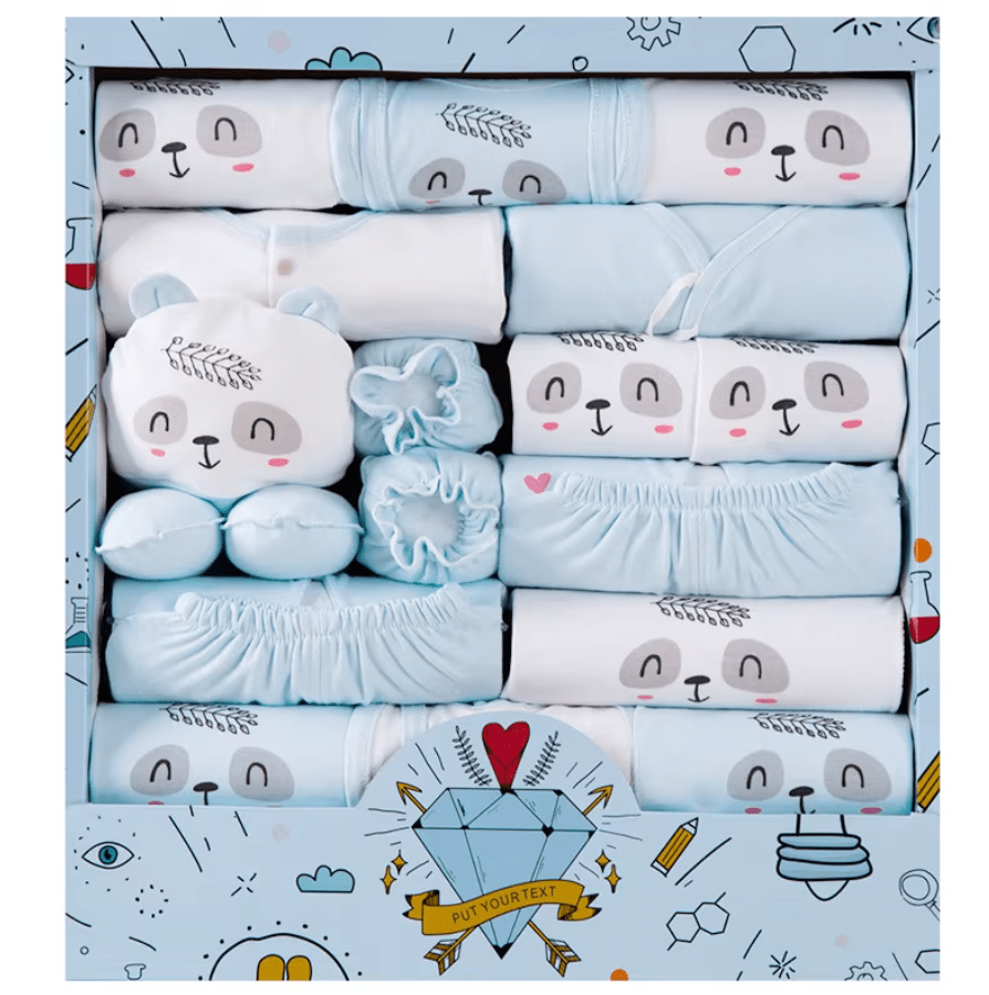 Подарочный набор комплект одежды Maxi Pack новорожденному на выписку 18 ед. Голубой (143950)