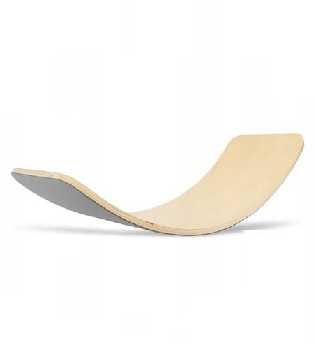 Балансировочная платформа деревянная для детей MEMFLOW по методу Монтессори с серым фетром (2851)