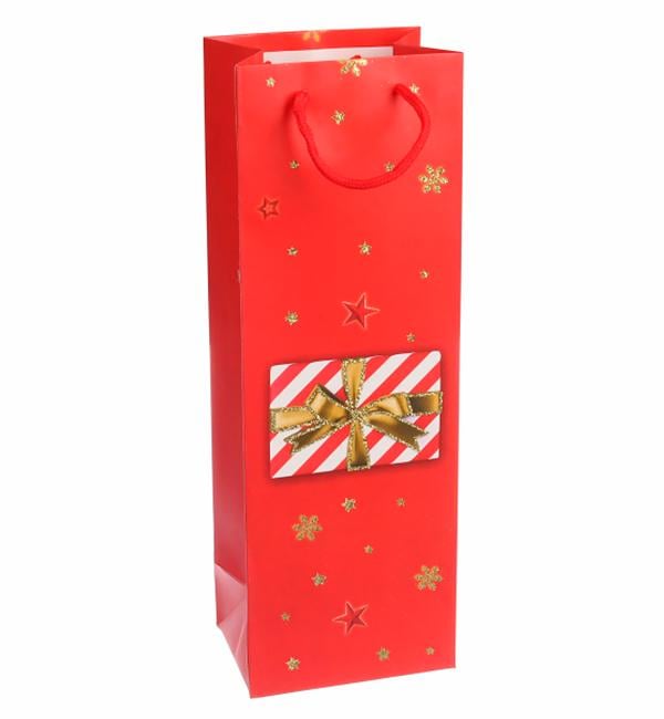 Новогодний пакет Gift ламинированный картон 12x35x9 см Новогодний пакет Gift ламинированный картон 12x35x9 см