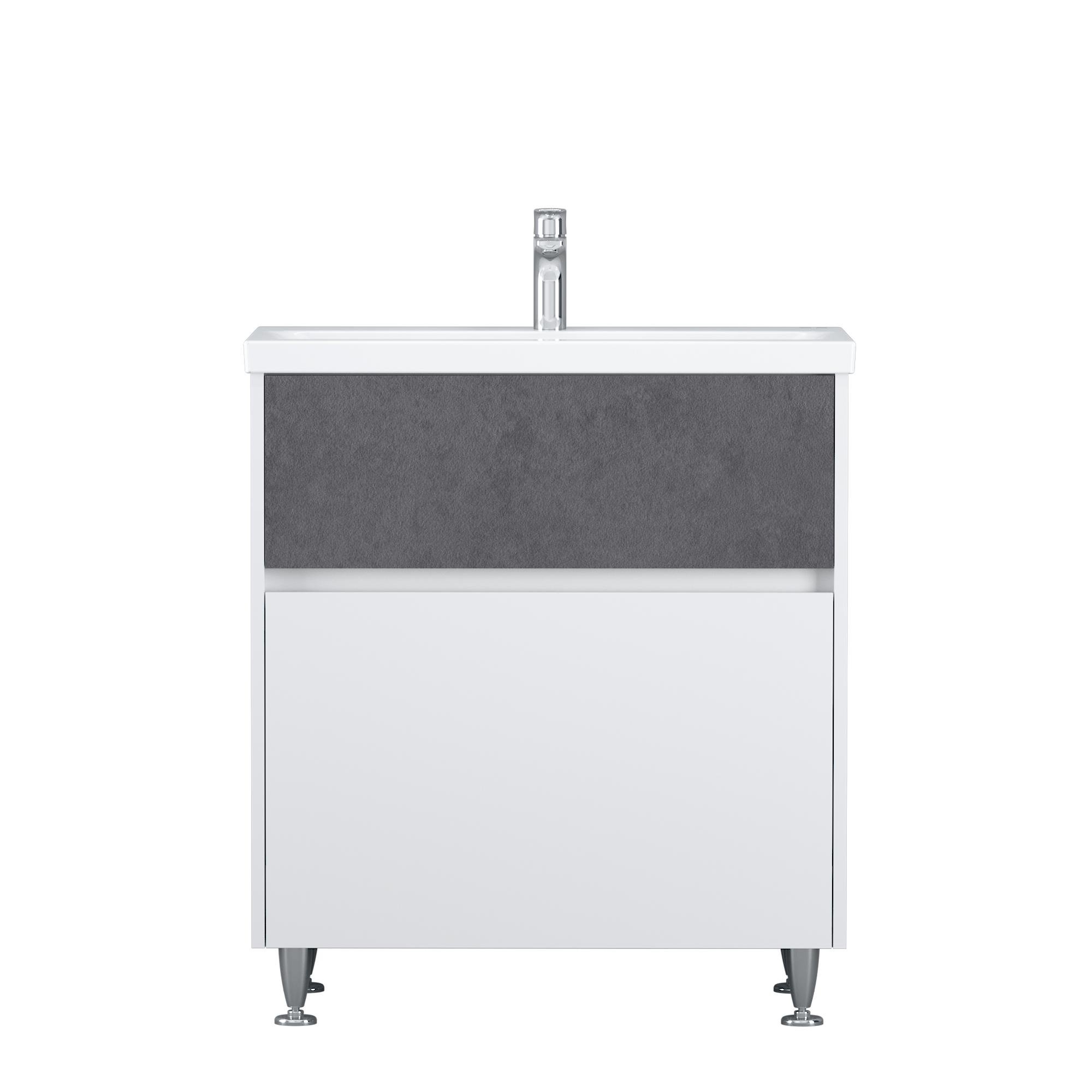 Тумба с умывальником напольная AM.PM GEM S M91-FSX0752-WC0752BF38 76x85x42,5 см Серый (130381)