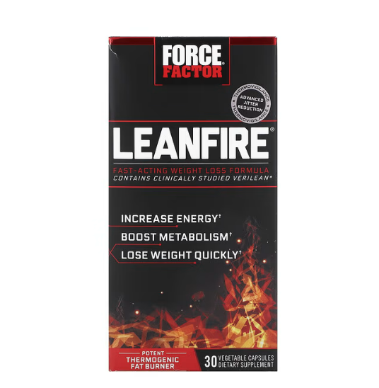 Жироспалювач Force Factor LeanFire формула для швидкого зниження ваги 30 капс.