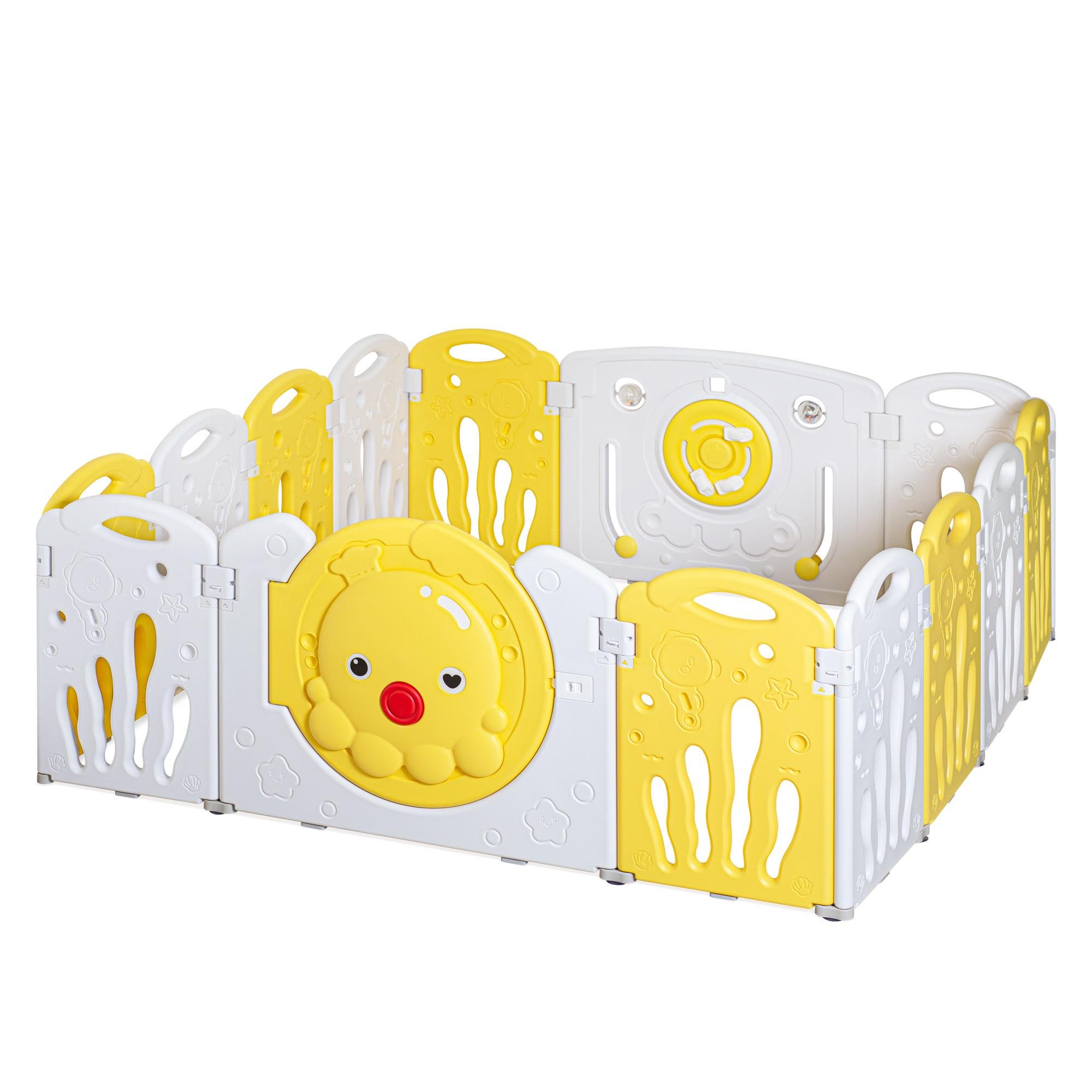 Манеж для детей Mealux Kraken Yellow (KD-C121 Gray)