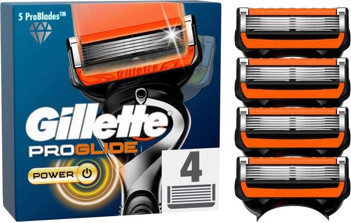 Картриджи сменные для бритья Fusion 5 мужские Gillette Fusion5 ProGlide Power 2022 новый дизайн 4 шт. - фото 1