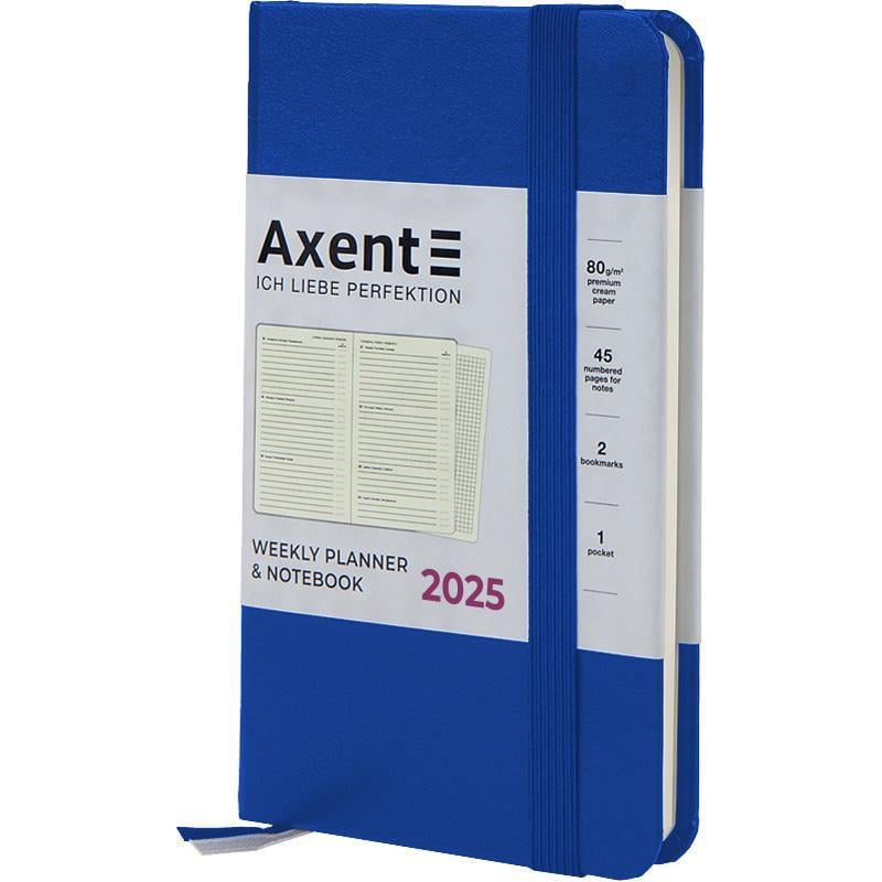 Щотижневик датований 2025 Axent Pocket Strong 90x150 мм 192 стор. Класичний синій (8508-25-38-A)