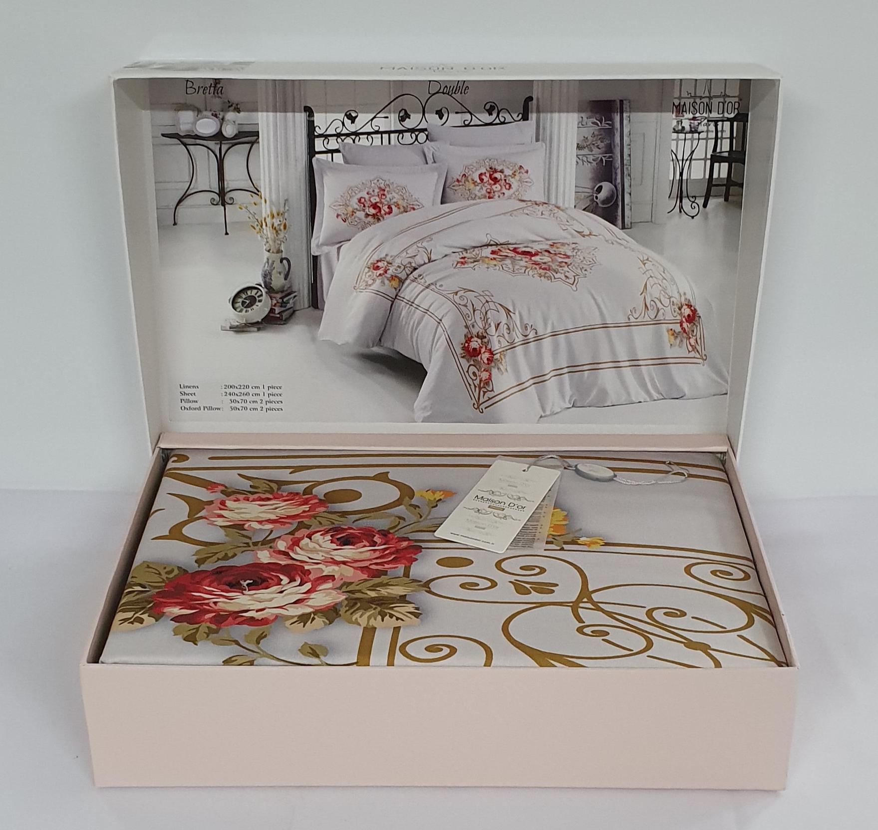 Комплект постельного белья Maison D'or Cатин 200х220 Bretta/Krem (02MD200220SkBretta17)