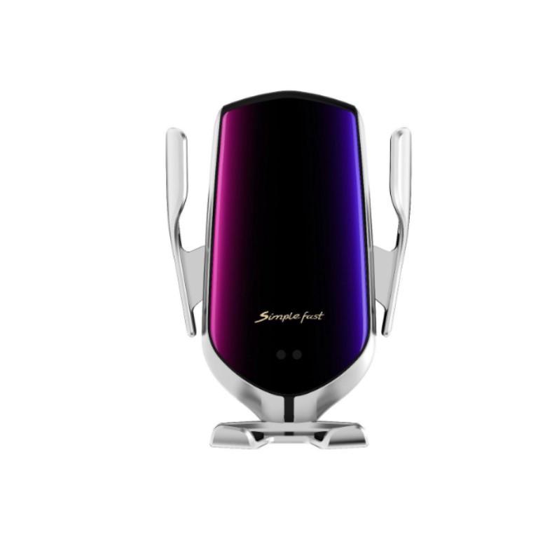 Автомобільний зарядний пристрій Sunroz R1 Smart Sensor з зарядкою QI Срібний Автомобільний зарядний пристрій Sunroz R1 Smart Sensor з зарядкою QI Срібний