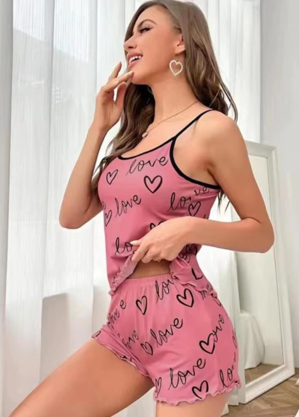 Пижама женская Love Home майка-топ и шортики L Коралловый (1751-46-03)