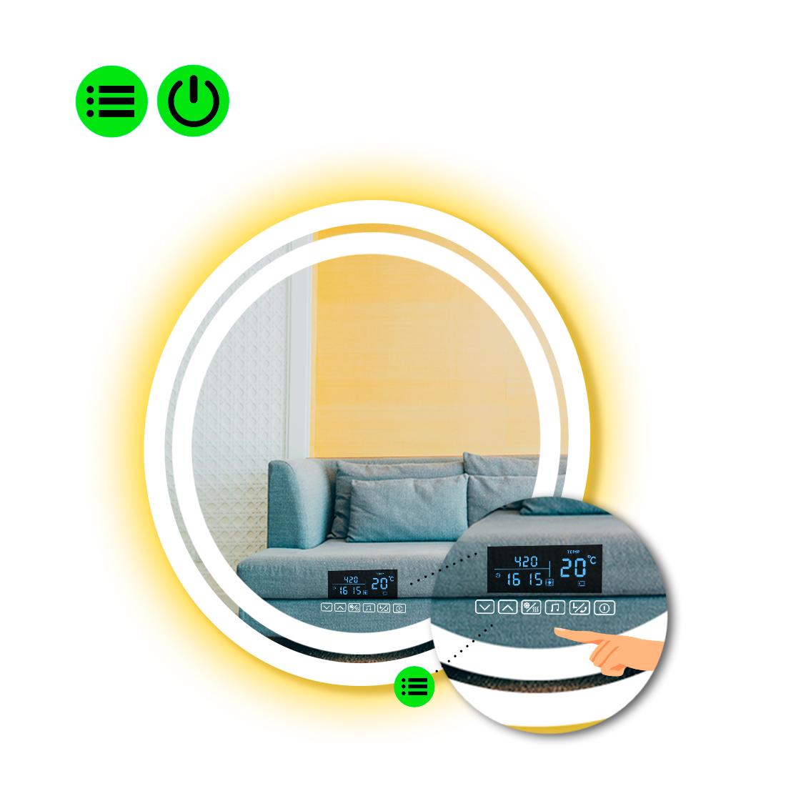 Зеркало с LED подсветкой Carla с Smart-блоком 70x70 см (Carla42)