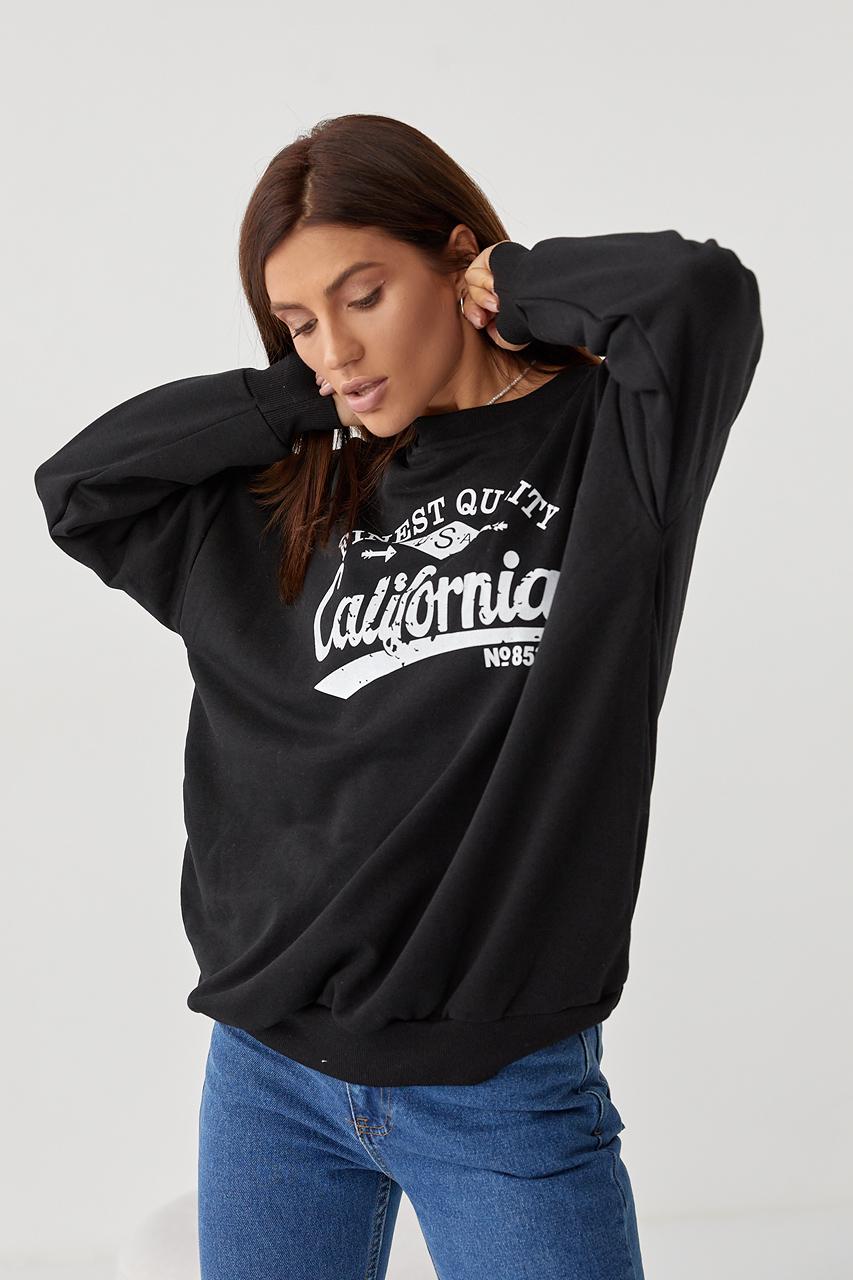 Світшот жіночий з принтом California L Чорний (9443665)