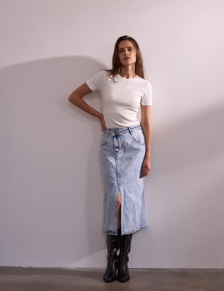 Юбка джинсовая женская Diverse ARILA M Светло-голубой (5905384039132)