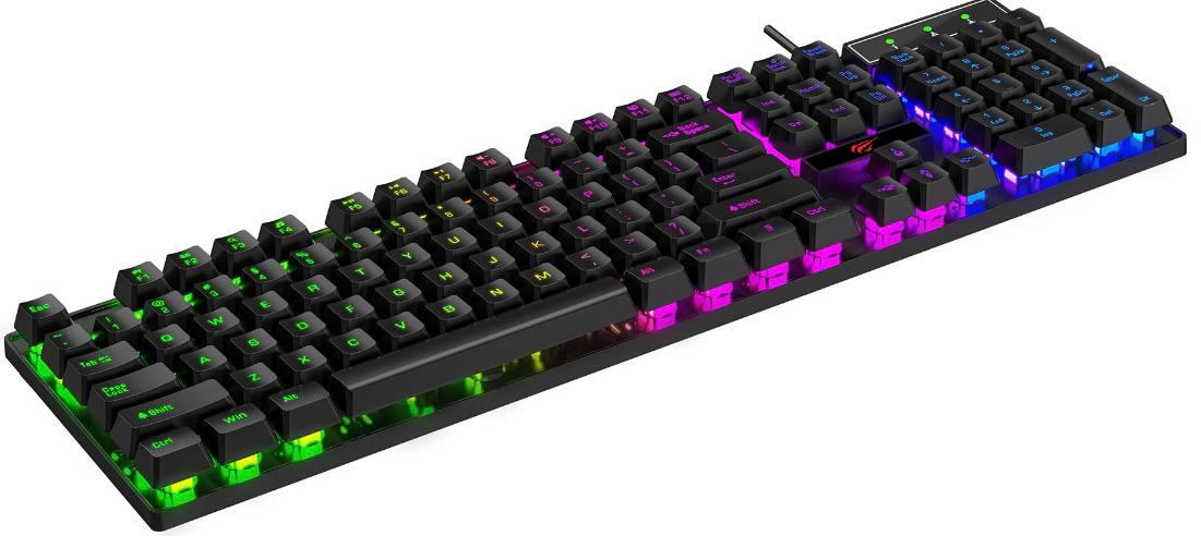 Клавиатура игровая мембранная Havit HV-KB101L RGB Black (м00120) - фото 4 Клавиатура игровая мембранная Havit HV-KB101L RGB Black (м00120) - фото 4