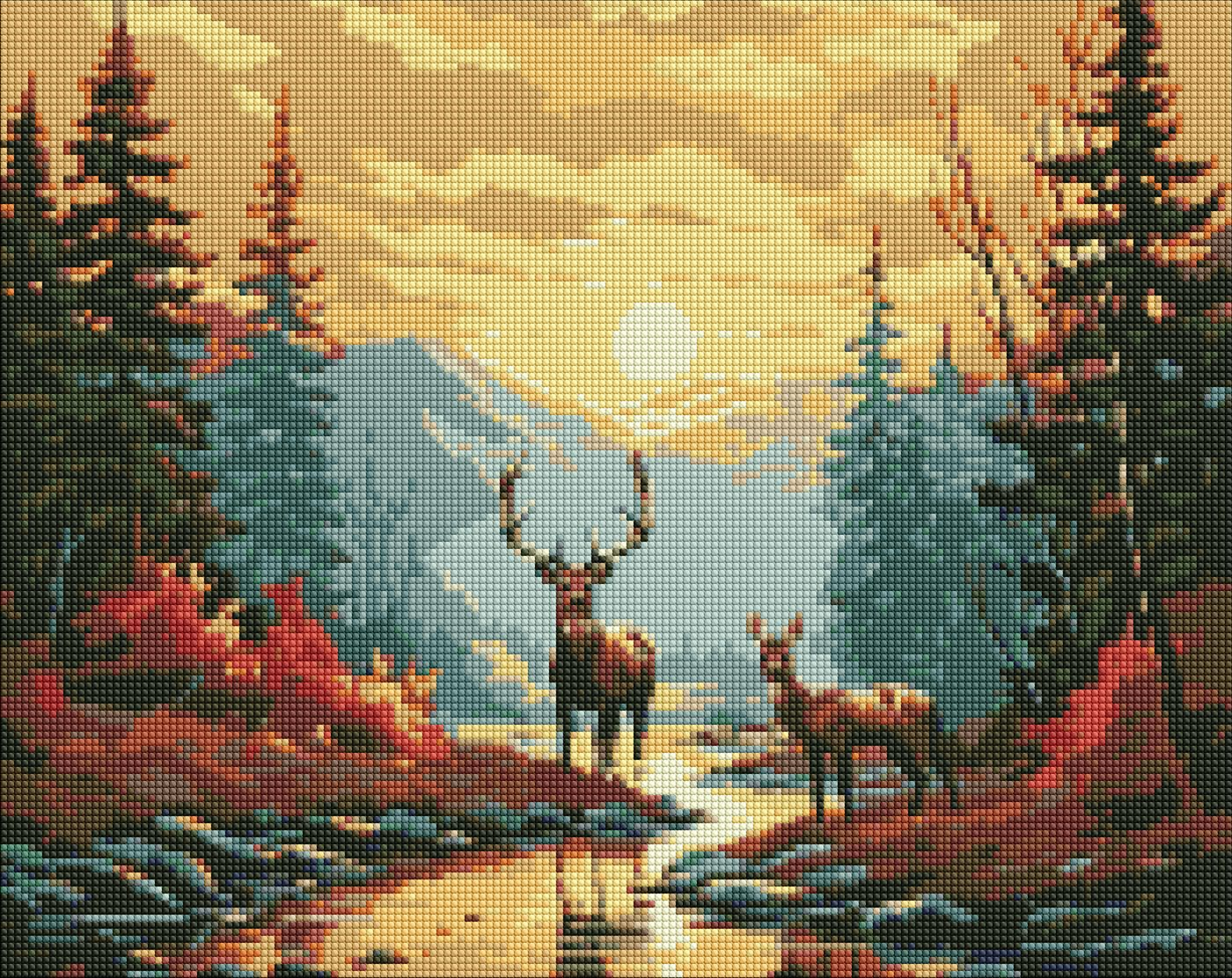 Алмазная мозаика Идейка Изящные олени 40x50 см (AMO7870)