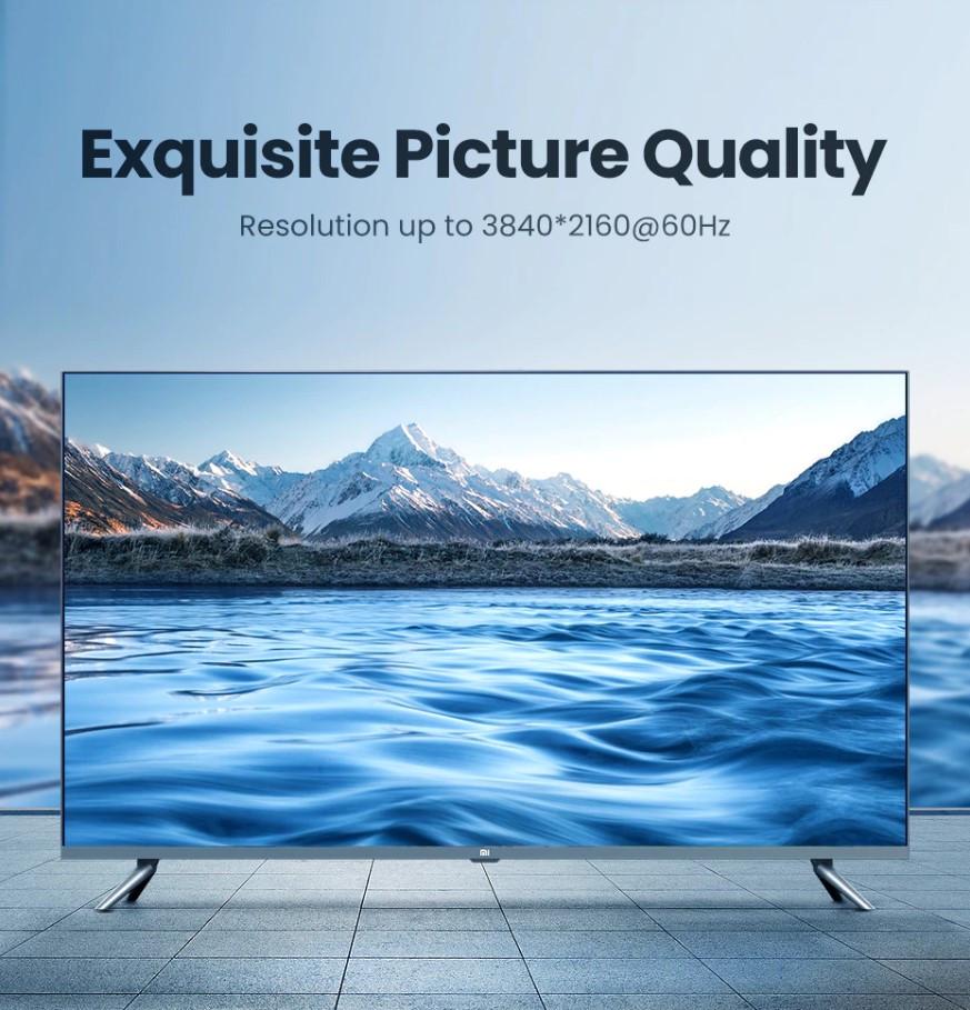 Кабель видео Ugreen HDMI 2,0 4K 3D 0,75 м Black/Yellow (HD101) - фото 3 Кабель видео Ugreen HDMI 2,0 4K 3D 0,75 м Black/Yellow (HD101) - фото 3