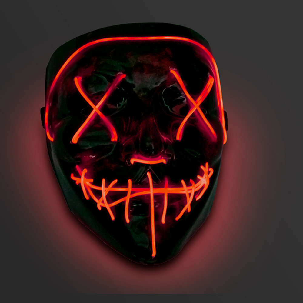 Маска для Хэллоуина Судная ночь 3 режима подсветки Красный (NR1040) - фото 6