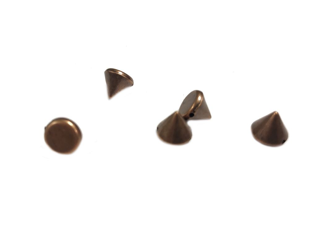 Шипы керамические для одежды пришивные 10 мм 20 шт. Медный