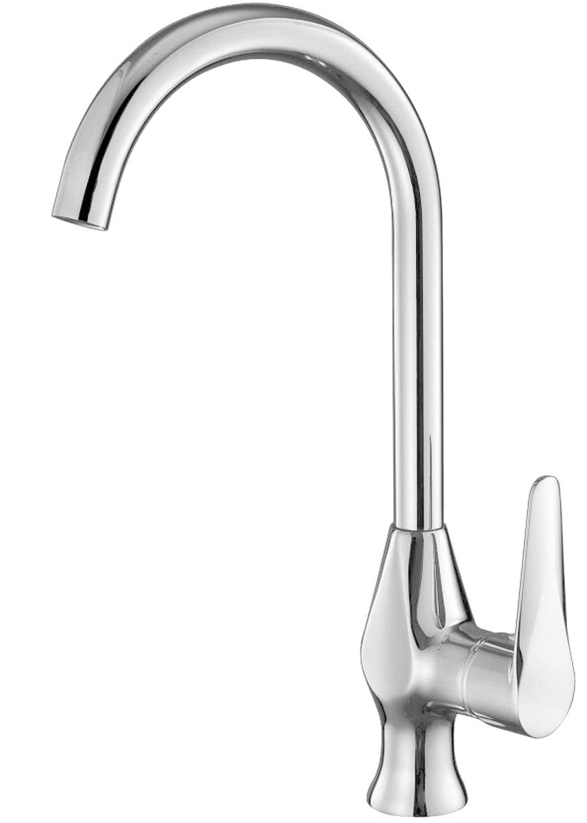 Смеситель для кухни Wezer ELS4-03 литой U-образный гусак Сатин (35599)