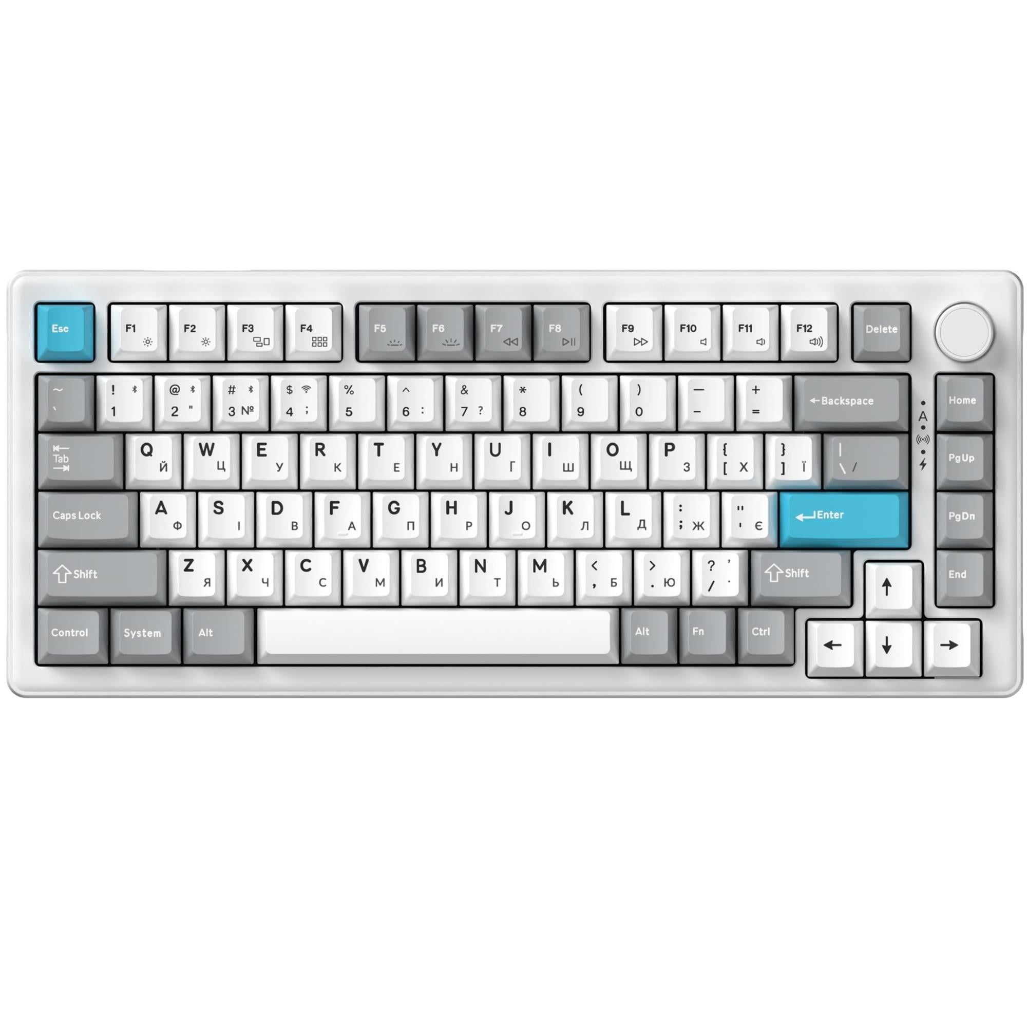 Клавиатура беспроводная механическая GamePro Asgard Yord 75 клавиш Keychron Super Red RGB ENG/UKR White (MK266WH)