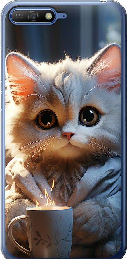 Чехол на Huawei Y6 2018 White cat (5646t-1637-42517)
