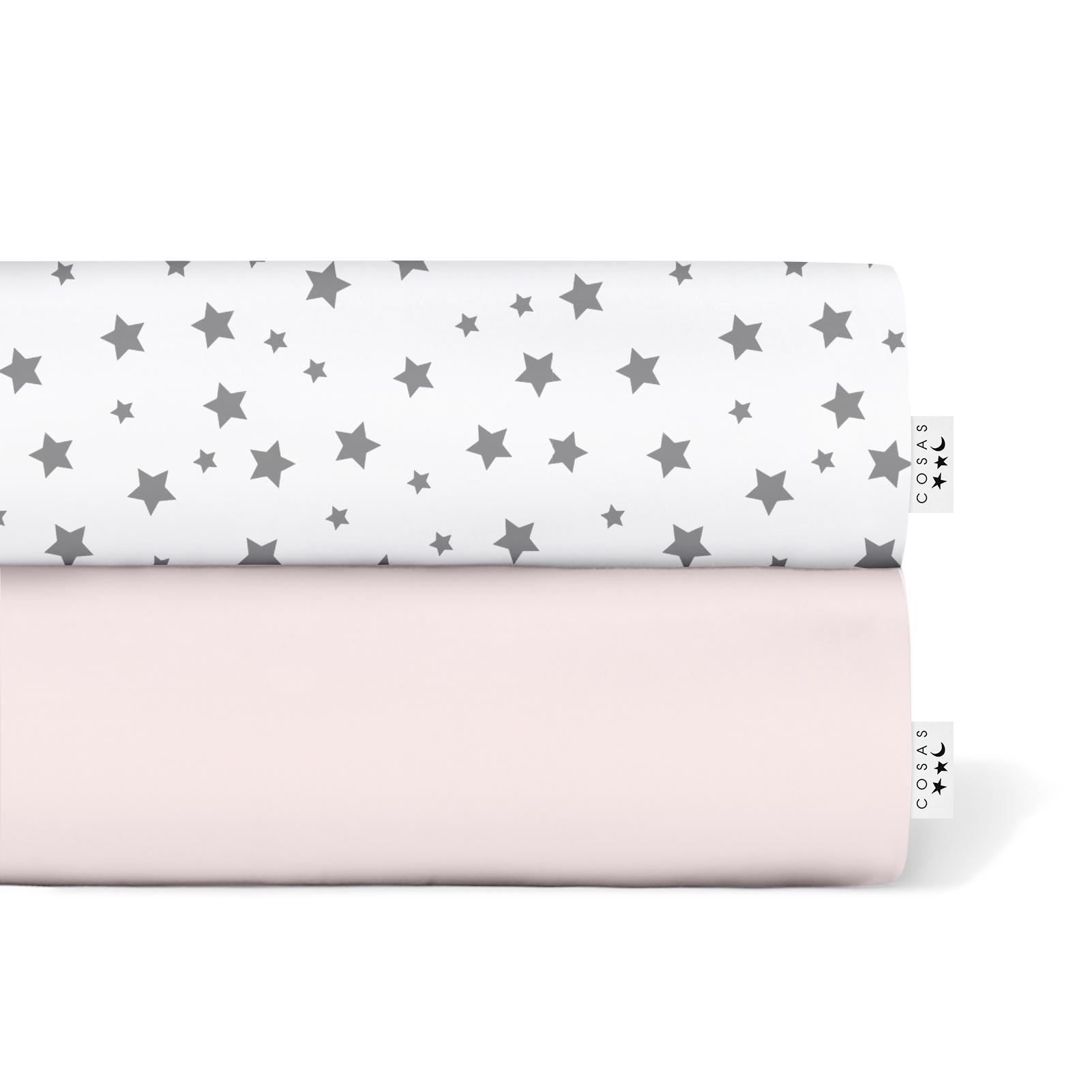 Набор простыней на резинке Cosas Rose/StarGrey 160х200х20 см 2 шт. (4822052058909)