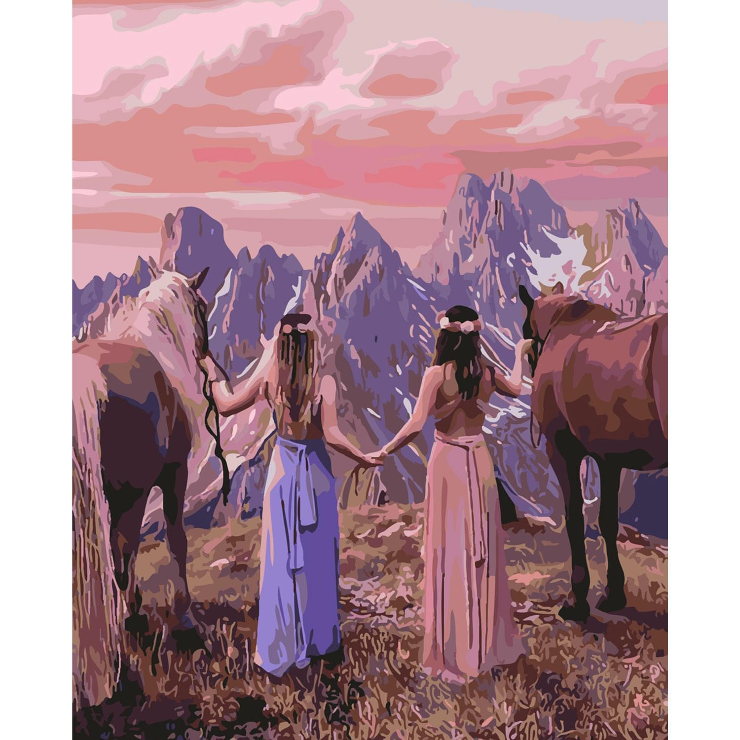 Картина по номерам Strateg Подруги-наездницы 40x50 см (SY6329)