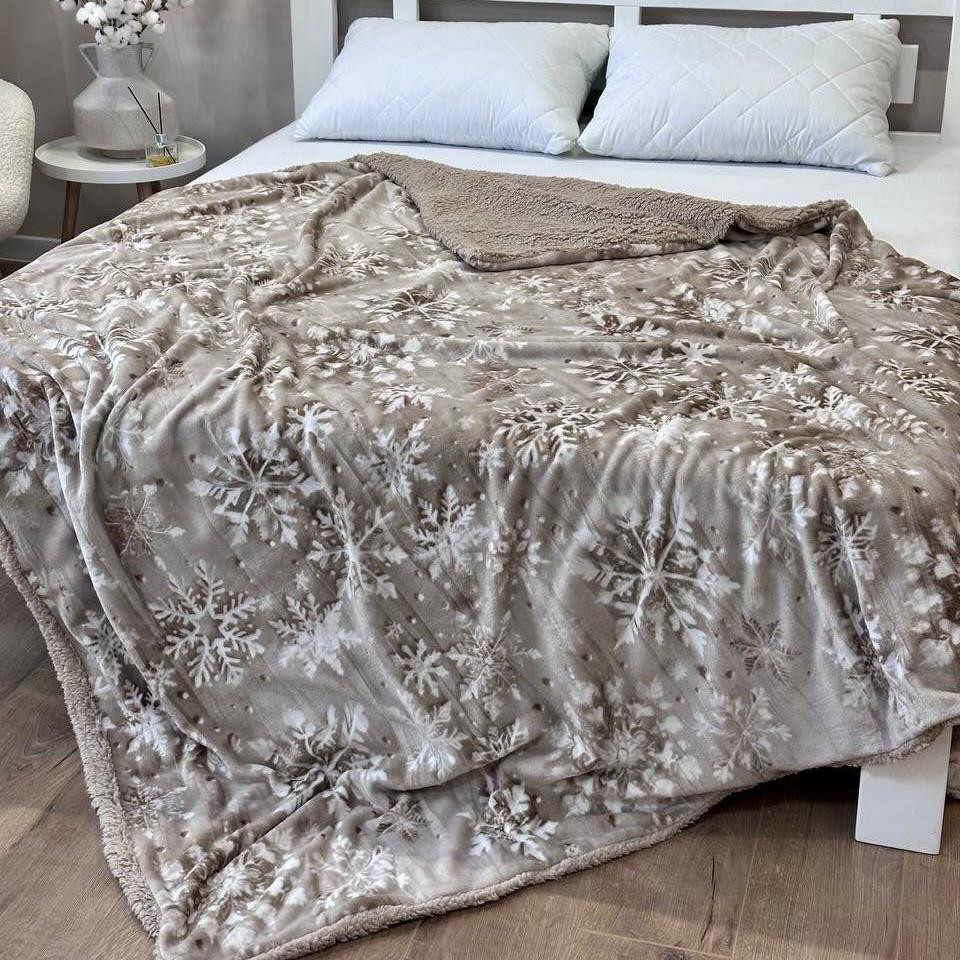 Плед-покрывало двустороннее с рисунком 200х220 см Бежевый (PL-2-3) - фото 2 Плед-покрывало двустороннее с рисунком 200х220 см Бежевый (PL-2-3) - фото 2