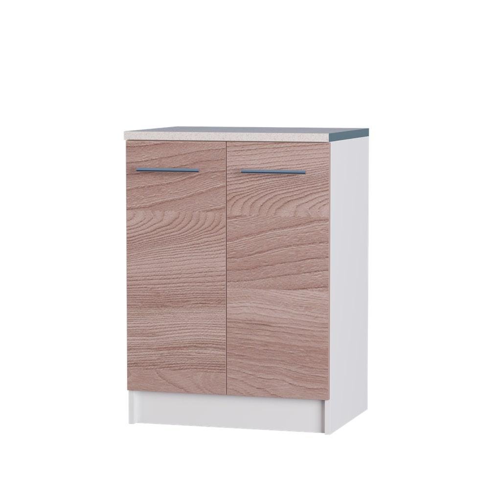 Тумба для кухни нижняя Эверест Эко со столешницей 60 см Ясень Шимо темный/Белый (DTM-2900)