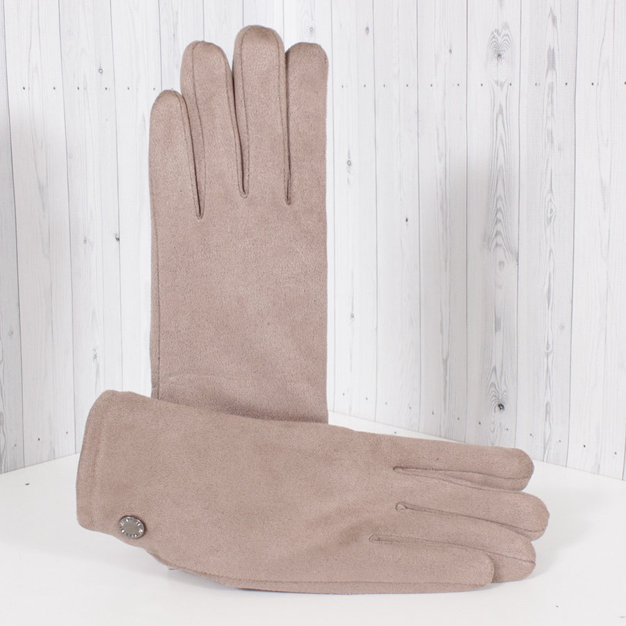 Рукавички жіночі зі штучної замші D1682-3T демісезонні 7,5"-8" Бежевий (2818732211)