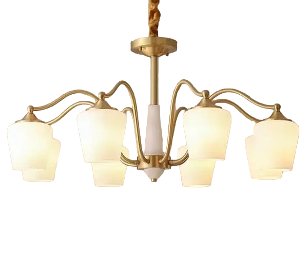 Люстра светодиодная Колокольчик 6036 на 8 плафонов Золотистый