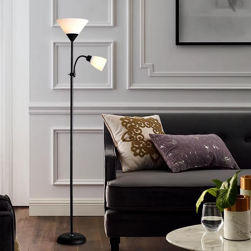 Торшер современный Valeso 5021-2 BK+WT на 2 плафона