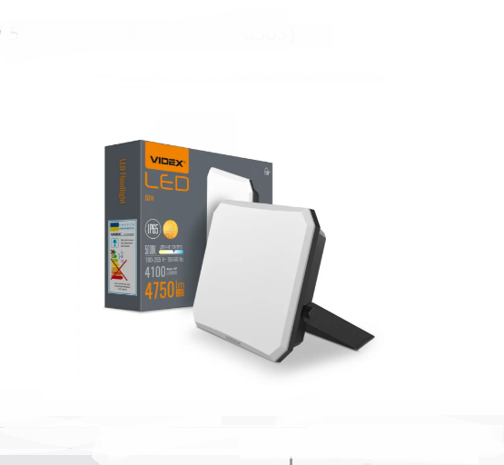 Прожектор VIDEX F3 50W 5000K Черный (24346571)