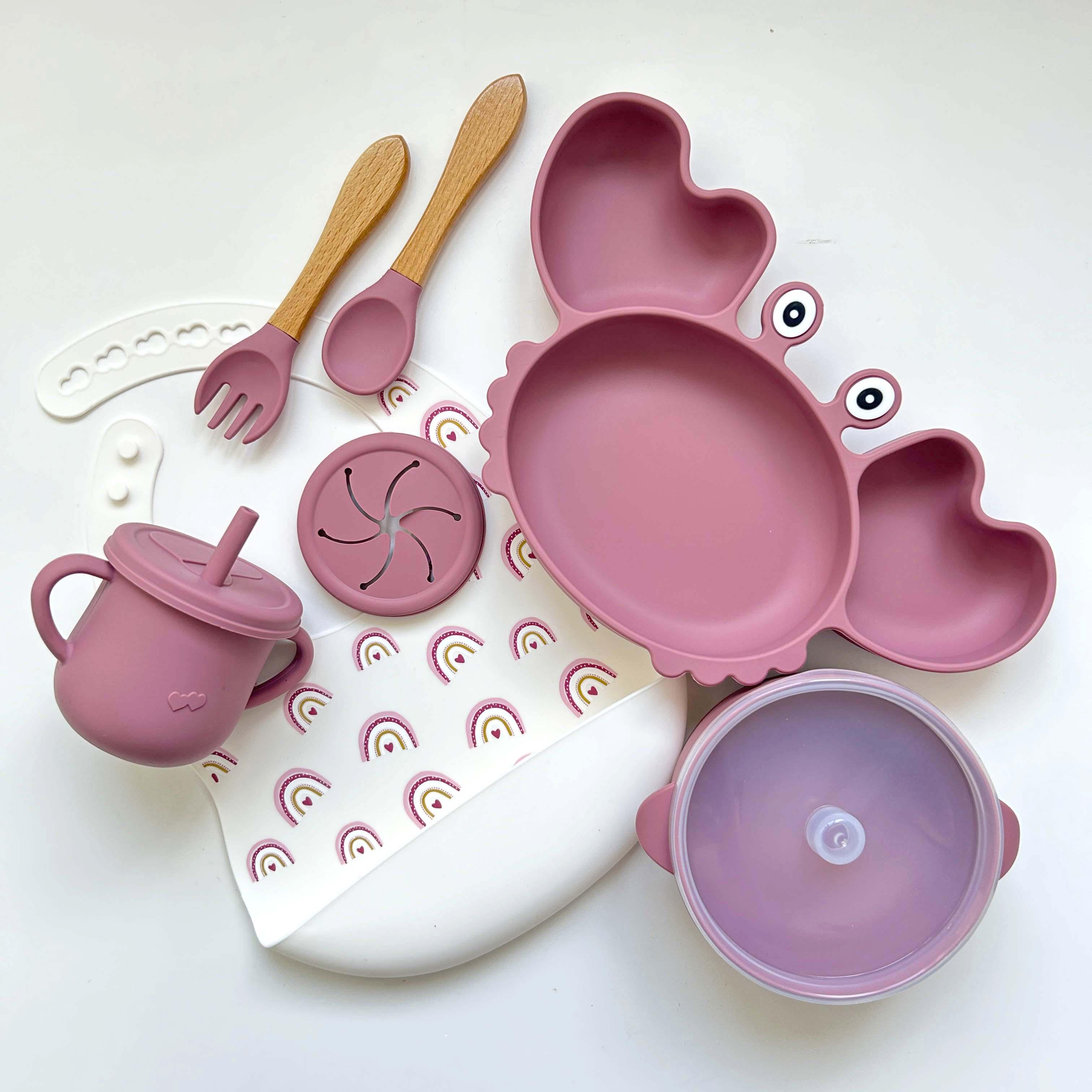 Набор детской посуды Краб img_e0523 Y19 Темно-розовый (65655) - фото 2 Набор детской посуды Краб img_e0523 Y19 Темно-розовый (65655) - фото 2