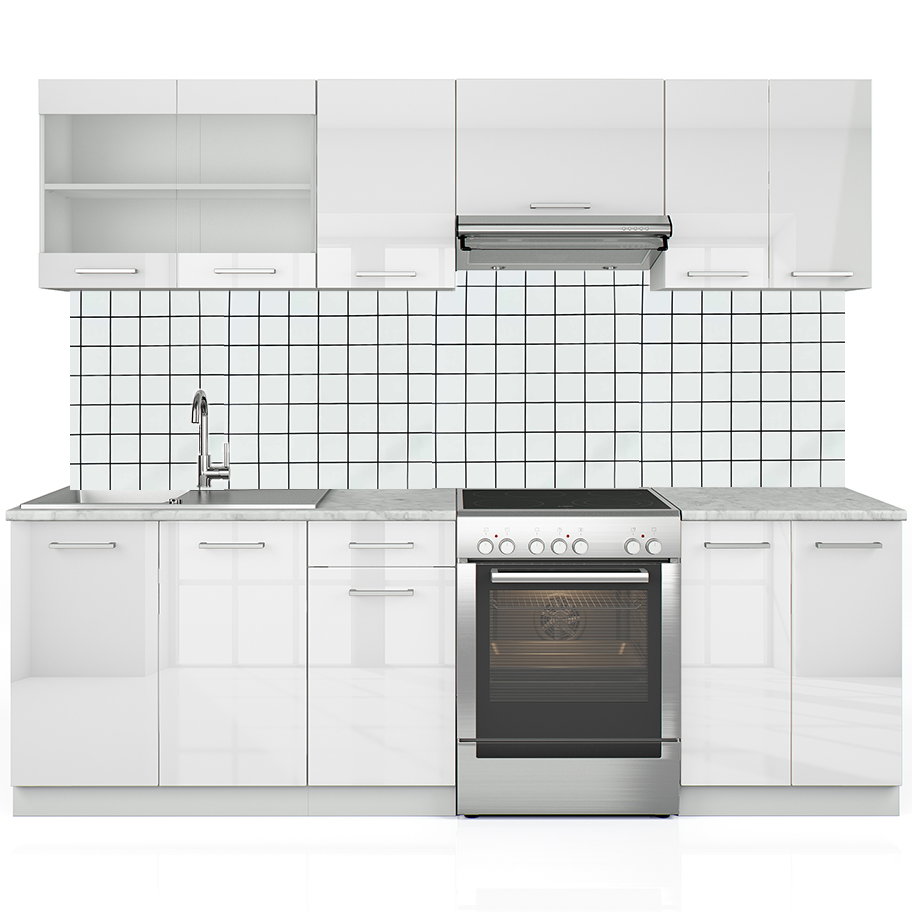 Кухонный фартук Белые квадраты 600х3600 мм